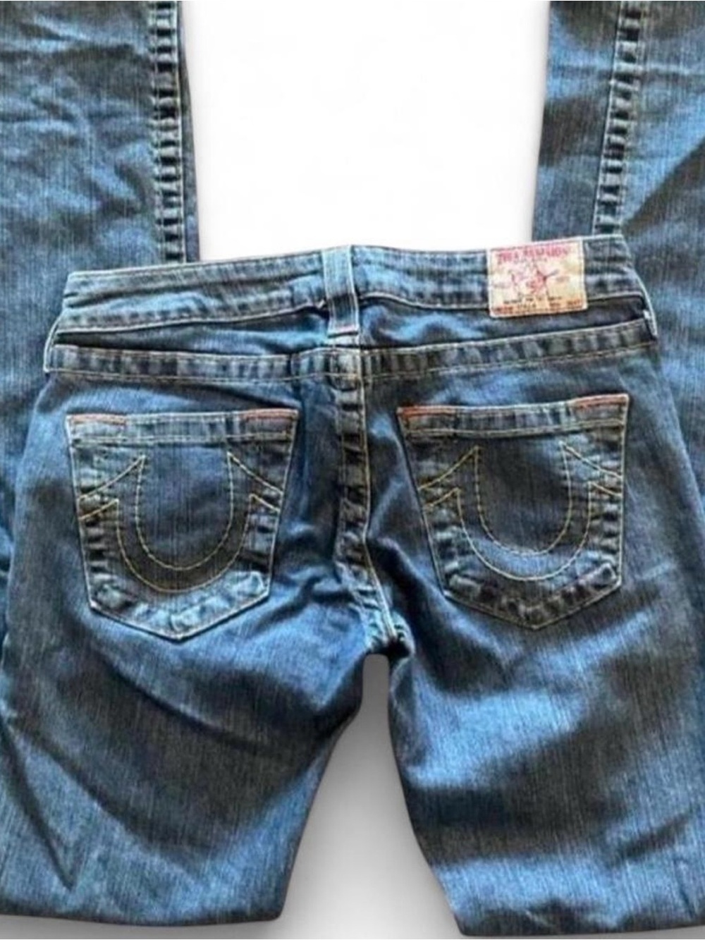 Vintage 2000’s True Religion Women's Medium Blue Straight Leg Jeans